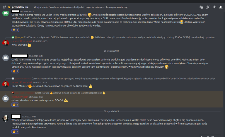 Rozmowy na Discord - społeczność automatyków RysujeSCADA