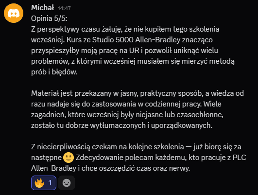 Opinia o kursie Studio 5000