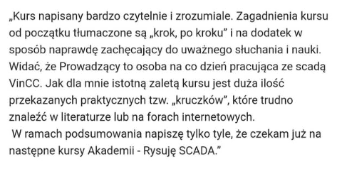Opinia kursanta
