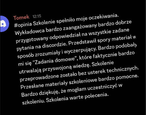 Opinia Tomek